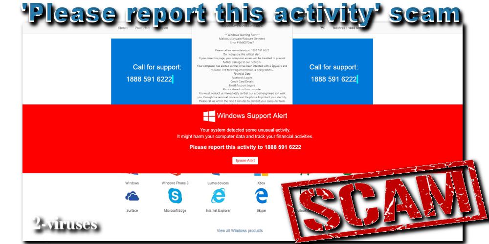 please report this activity scam