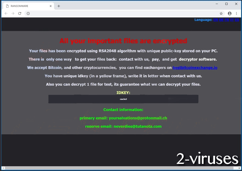 Neverdies Virus ransom note
