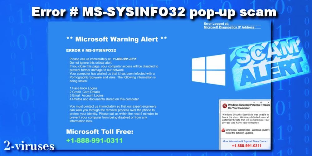 ERROR # MS-SYSINFO32 pop-up virus