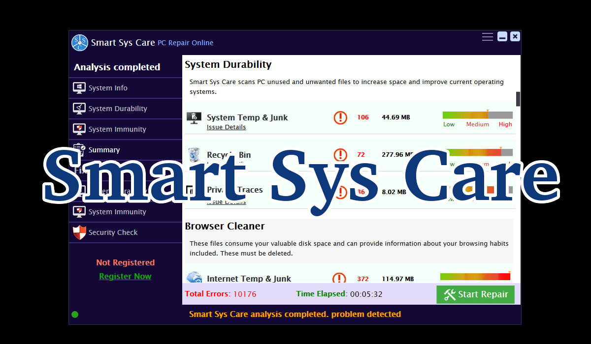 Smart Sys Care, screenshot