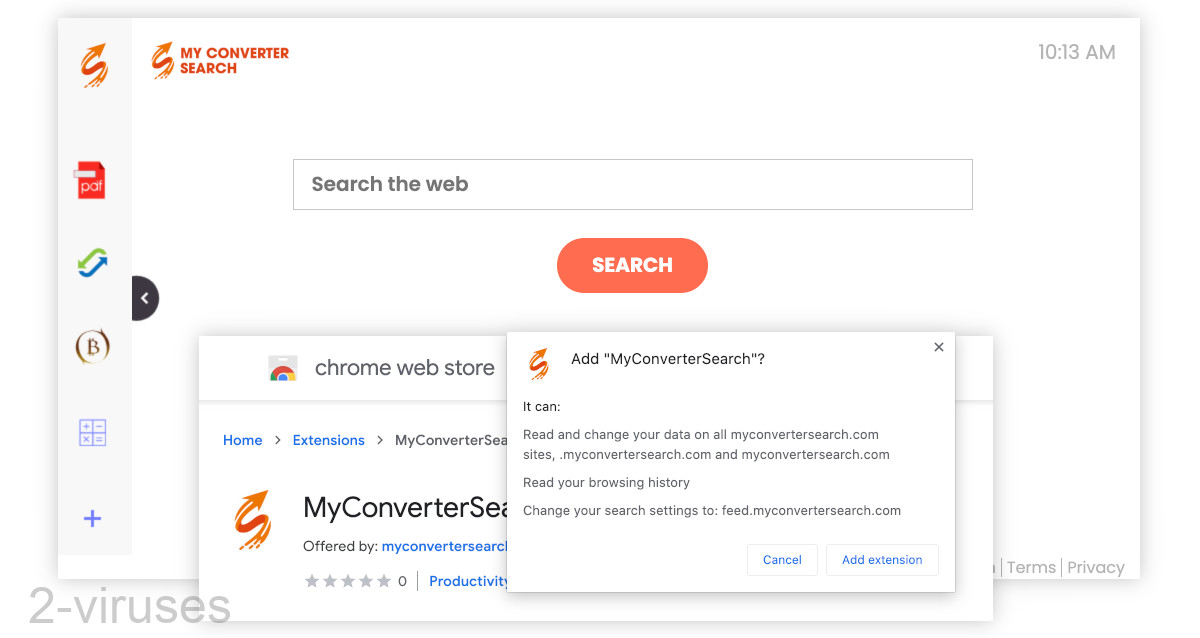 MyConverterSearch asks to change your default search engine.