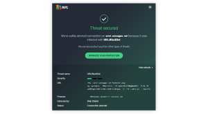 La ventana emergente de URL:Blacklist
