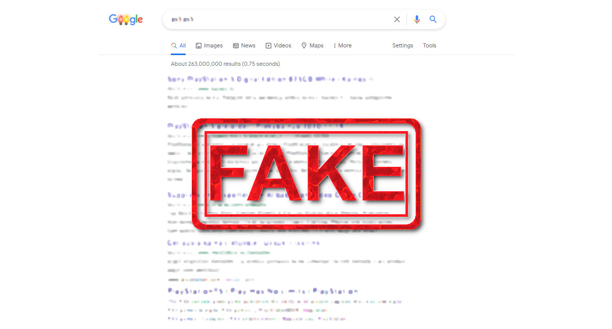Adrozek filles google search results with fake links.