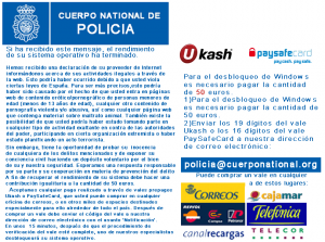 «Cuerpo Nacional de Policía» ransomware