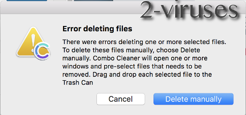 Combo Cleaner Error Deleting files