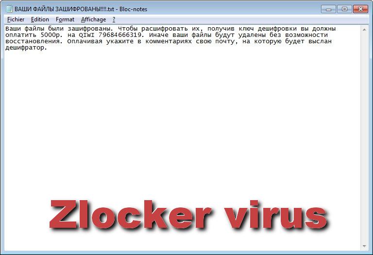 Zlocker virus remove
