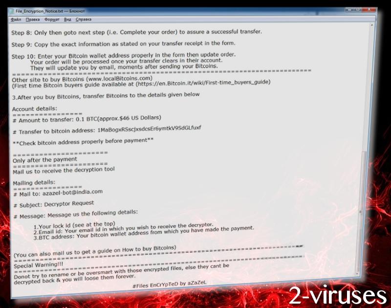aZaZel ransomware virus
