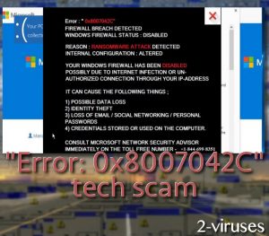 Estafa técnica “Error: 0x8007042C”