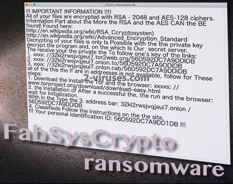 FabSysCrypto ransomware