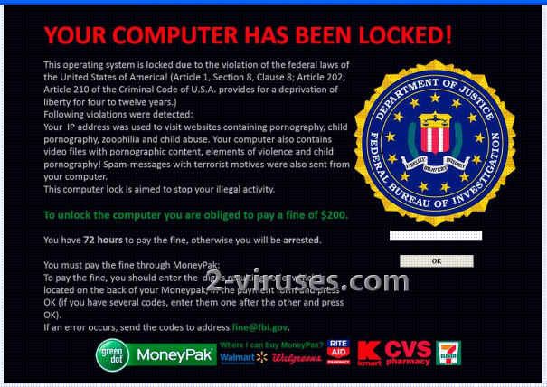 FBI Moneypak virus