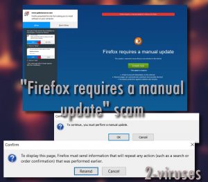 La estafa “Firefox requires a manual update”