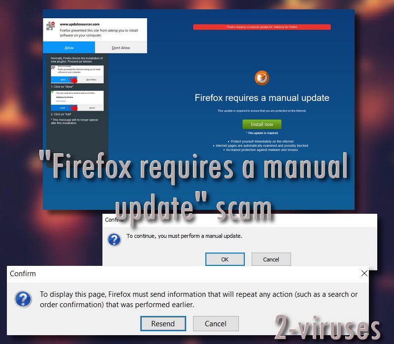 Firefox requires a manual update scam