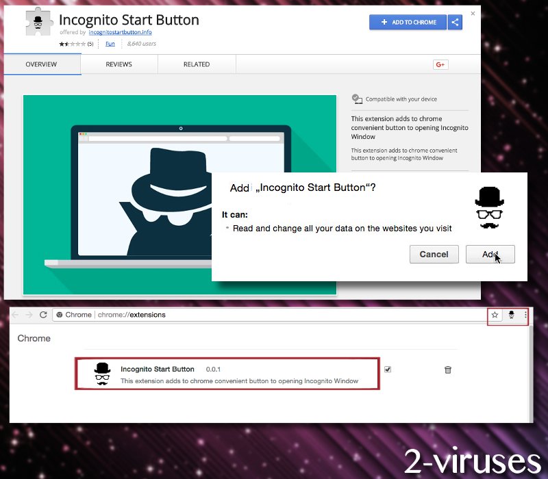 Incognito Start Button extension