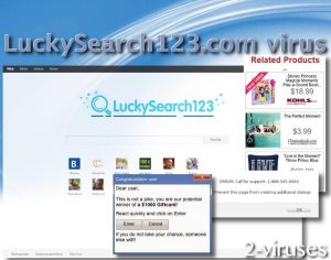 El virus Luckysearch123.com