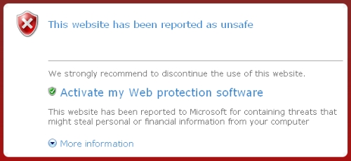 «This site has been reported as unsafe»