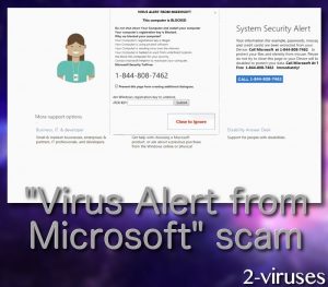 Estafa técnica “Virus Alert from Microsoft”