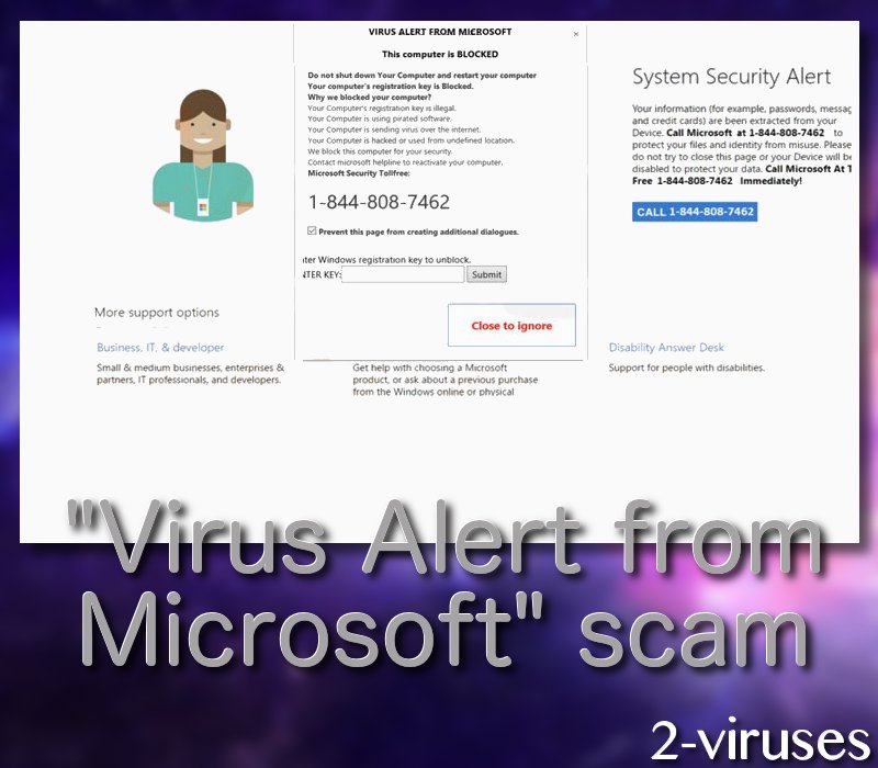 Virus alert from Microsoft scam