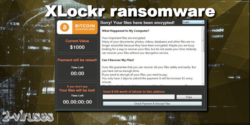 xlockr ransomware virus ransom note